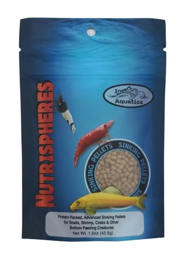 Invert Aquatics NutriSpheres - Sinking Diet for Snails, Shrimp & Bottom Feeding Fish