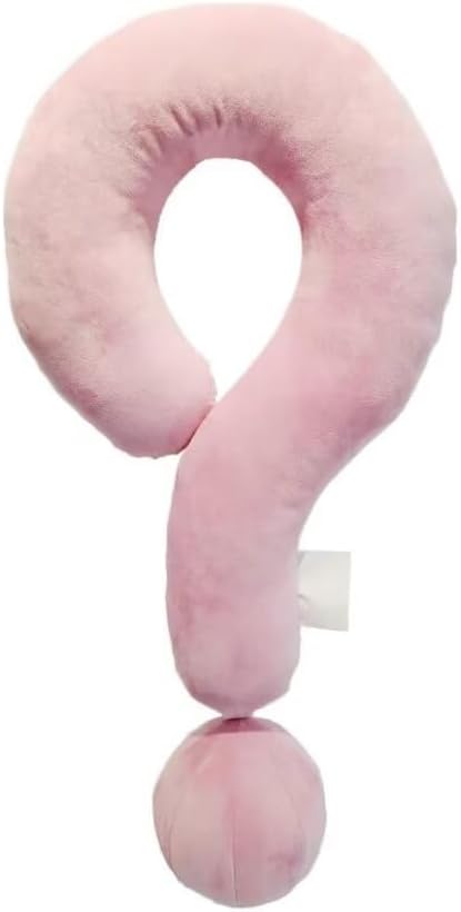 Funny Question Mark Shaped Pillow, Soft Velvet Decorative Throw Pillows Question Mark Neck Pillow Unique Chair Cushion Home Decoration Plush Pillow(Pink,24.4")