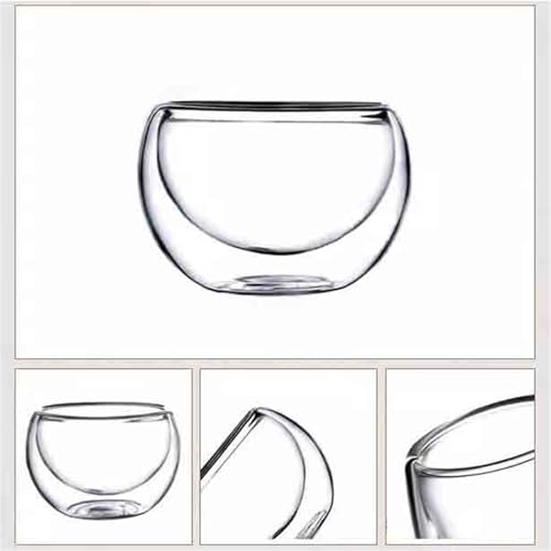 Tazas de té de vidrio borosilicato soplado a mano juego de 6 vasos doble pared gourmet 4