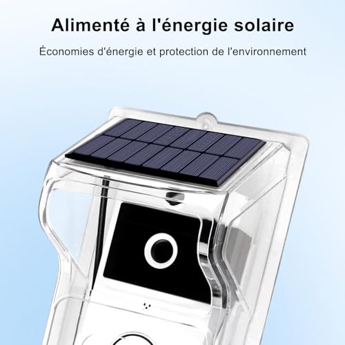 ReachMall Timbre inalámbrico de video WiFi, cámara de timbre con energía solar con cubierta impermeable, intercomunicador bidireccional, timbres de monitoreo de video (A) - imagen 5