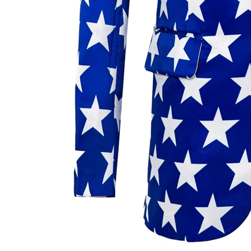 HBDesign Men's 3 Piece Suit Set with American Flag Pattern Vest with 4 Buttons4