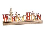 Weihnachts-Deko/Schriftzug Weihnachten aus Holz - LED beleuchtet - Weihnachts-Schmuck Figur - Weihnachts-Dekoration - Winter-Deko - Aufsteller - Advent