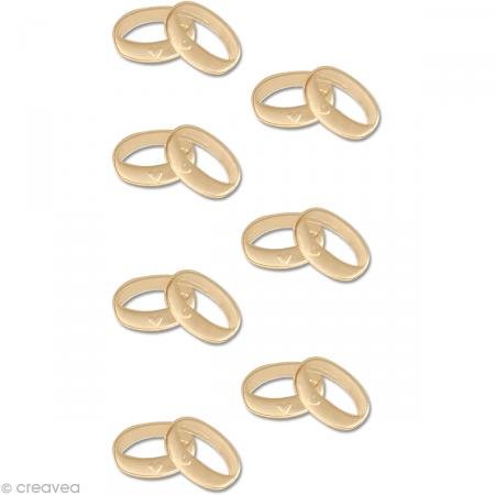 Sticker 3D Mariage - Alliances dorées x 7
