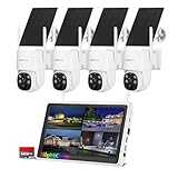 YEEWISE NightColor Solar Security Camera System Outdoor Wireless, Wi-Fi 6 Home Security Cameras System with 360° Pan & Tilt, 2K Color Night Vision, No Subscription, Easy Setup, 5G & 2.4G WiFi