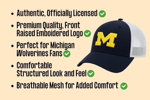 Gorra Trucker Bicolor Azul Marino y Blanco Michigan University miniatura 5