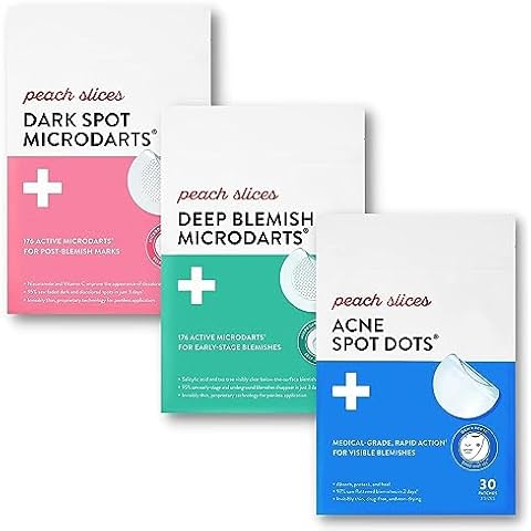 Peach Slices Acne Spot Dots, Deep Blemish and Dark Spot Microdarts Bundle | Vegan & Cruelty-Free Face and Acne Patches Cover