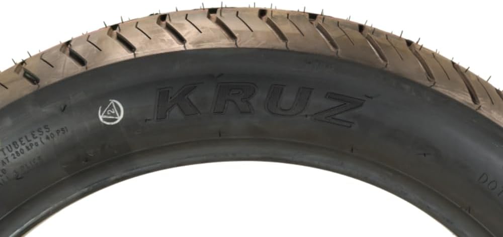 Kenda Kruz K673 120/90-18 (71H) Front Motorcycle Tire - Bias Ply, Tubeless, DOT Approved, High-Mileage Cruiser Tire with Excellent Wet Grip and Stability, (120/90-18 71H) Includes Kenda Keychain
