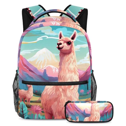 Sac à dos avec trousse pour adolescents garçons filles grand cartable