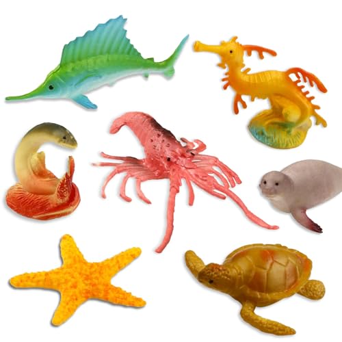 80 Pcs Mini Ocean Sea Animal Toys, Underwater Sea Life Figures Playset, Educational Learning Toys for Kids, Early Childhood Education, Ideal for Gift, Party Favors, Classroom Prizes, Pretend Play
