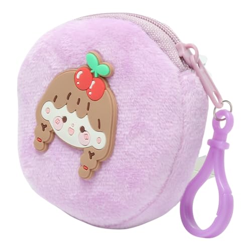 Generic 1Pcs Money Pouch for Traveling Braided Girls Cartoon Coin Purse Plush Purple 10x10cm2