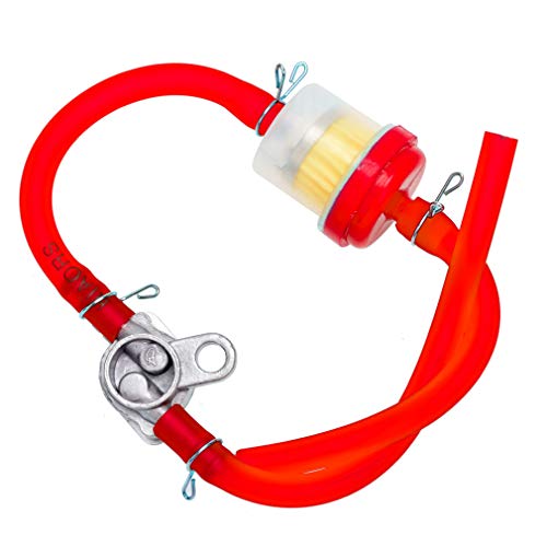 HIAORS Red Gas Fuel Hose Oil Filter Clamps Inline Fuel Shut Off Valve Petcock Petrol Switch for 50cc 70cc 110cc 125cc 150cc 250cc Baja 90cc BA150 Chinese ATV Four Wheeler Apollo Pit Dirt Bike Go Kart - Thumbnail 3
