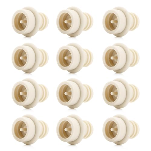 Image of WOTOR Wine Stoppers Vacuum, Silicone Wine Saver & Preserver, 12 Pcs (Cream) | Reusable Bottle Sealer Keeps Fresh