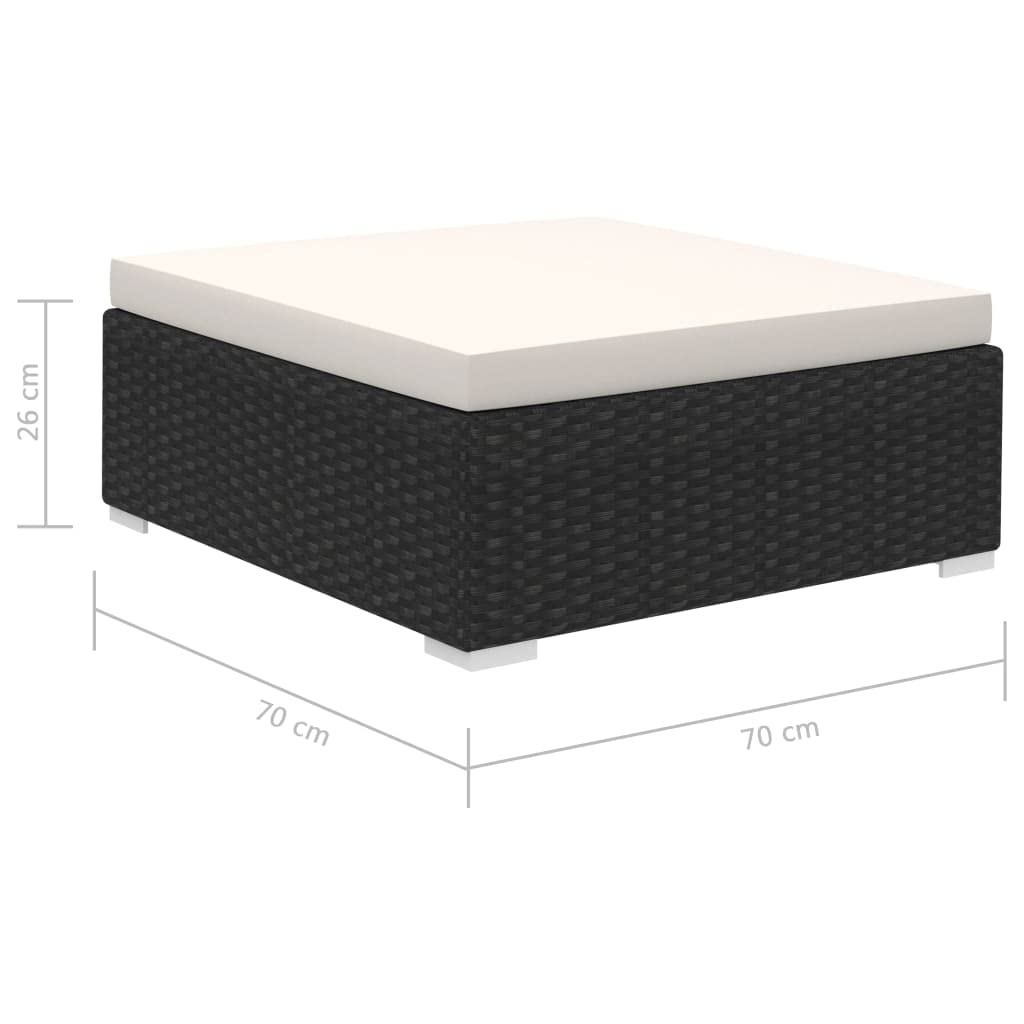 vidaXL Set di 20 sedie da giardino in polyrattan, colore nero