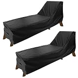 Patio Chaise Lounge Cover, Waterproof Sunlounger Cover, 420D Upgraded Heavy Duty Outdoor Lounge Chai