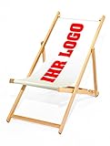 individuell bedruckt MultiBrands® Liegestuhl Bedrucken, bedruckbarer Holz-Liegestuhl, ohne Armlehne, klappbar, individuell, inklusive vollflächiger Druck