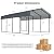 12x20 FT Metal Carport with Reinforced Base, Outdoor Heavy Duty Garage Car Shelter with Galvanized Steel Frame for Pickup, Boat, Car and Tractors, Party, Dark Gray