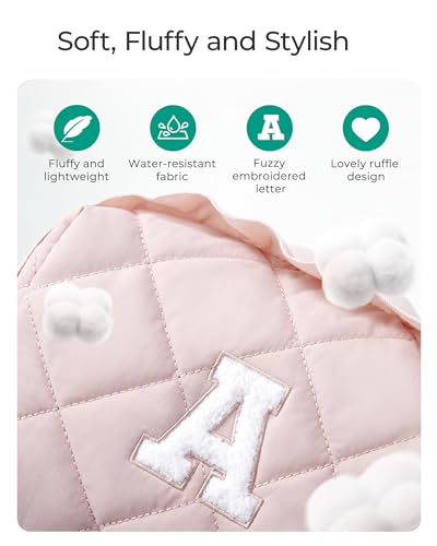 Image of BAGSMART Elegant Roomy Makeup Bags (Initial-E-Pink)
