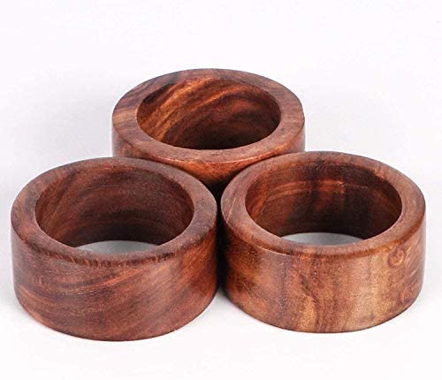 Handmade Wooden Napkin Ring Set Of 6 Decorative Natural Wood Napkin Rings For Dinner Party Table Decor Rustic Farmhouse Style Table Cloth Napkin Holder #TOP1