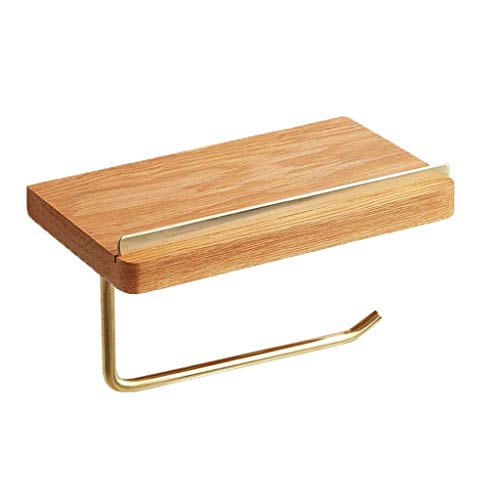 CJBHSD Soporte de Papel higiénico con Estante, Soporte de Papel higiénico Doble montado en la Pared para Almacenamiento de teléfono móvil, Multiusos, baño, baño, Cocina