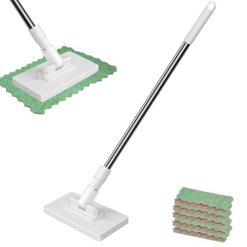 Fregona Antipolvo Desechable, Fregona Antipolvo Desechable Con 4 PañOs Reutilizables Household Wet...