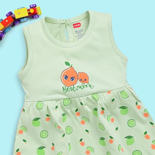 Image of LuvLap Baby Girl 100% Cotton Sleevless Girls Frock Pack of 3
