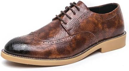 Mens Modern Fashion Oxfords Shoes for Men, Round Toe Lace-up Comfort Oxford Dress Formal Wedding Gentleman Shoes