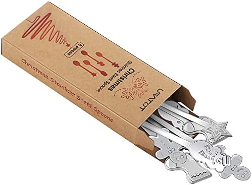 URATOT 8 Pieces Stainless Steel Spoons Coffee Tea Dessert Mixing Spoons Christmas Stocking Fillers(8)