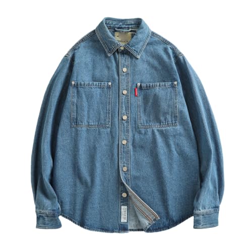 Chaqueta de mezclilla pesada azul vaquero para hombre en talla XL de estilo vintage
