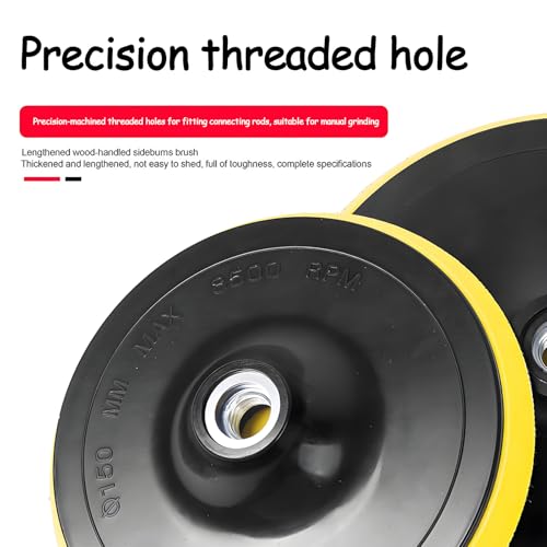 Juego de 2 bandejas de lijado 125 mm con Rosca M14, Placa de Soporte de Lijado Autoadherente, Compatible con Amoladoras Angulares y Taladradoras, para Pulido y Lijado en Carpintería y Metalurgia - imagen 4