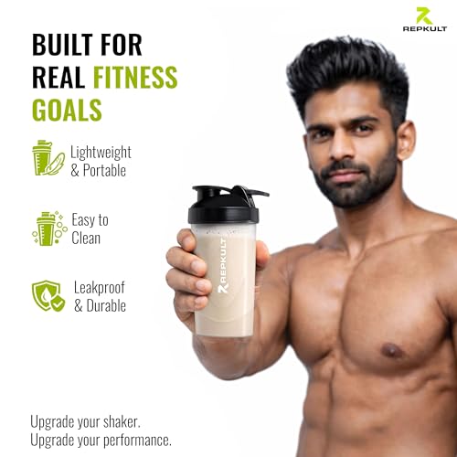 Image of Protein Shaker Bottle for Gym, Leak Proof BPA Free Gym Shaker 500ml with Mixing Ball | Shaker for Protein Shake, Pre Workout & Water | Sipper Gym Bottle for Men & Women