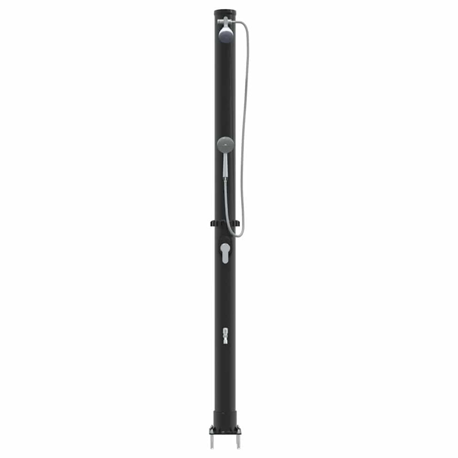 Doccia Solare da Esterno Nero 217 cm PVC e Alluminio