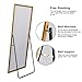 OGCAU Full Length Mirror Floor Mirror with Standing or Hanging, Full Body Mirror, Standing Mirror, Beveled Polished Wall-Mounted Mirror, Wall Mirror for Bathroom, Vanity, Bedroom(Gold)