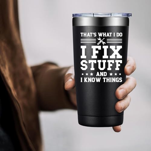 DOEARTE Fathers Day Gift for Dad, Husband, Grandpa, Men - That's What I Do I Fix Stuff - Christmas Birthday Gifts for Men - 20oz Tumbler by DOEARTE - Used condition - Image 8