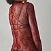 Sheer Mesh Long Sleeve Layering Top for Women Mock Neck Floral Lace Tshirt See Through Tee Shirt Blouse(Flower Wine Red,Large