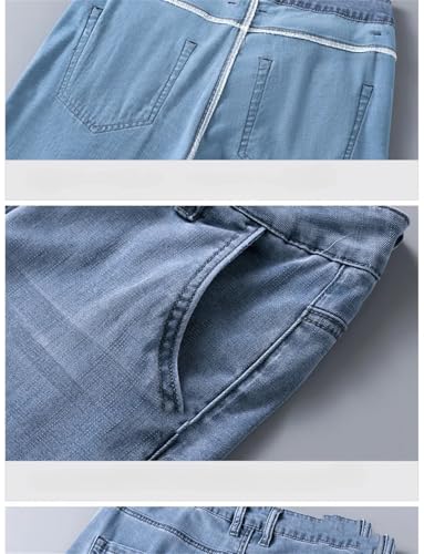 Men's Business Jeans Thin Casual Straight Loose Pants Multi-Pocket Jeans4