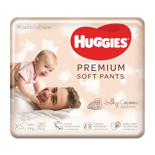 Huggies Baby Premium Soft Pants, Extra Small Size Diaper Pants, 20 Count