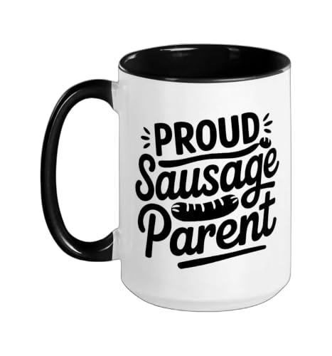 Kenyan Sand Boa Proud Sausage Parent Humor Owner Ksb Mom Ceramic Mug, Black/White, 15oz