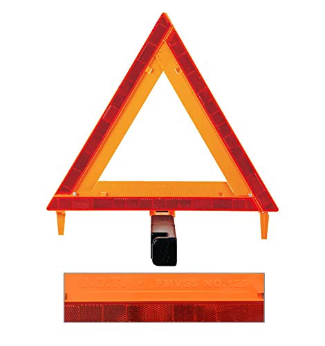 image for Brightness Auto LED Warning Triangle Sign DOT Approved 3PK,Reflective 