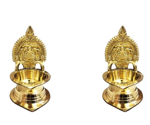 Opiniones y reviews de Lamparas online los mejores 5. 21 Lámpara Laxmi de latón, Laxmi Diya, tradicional Puja Diya, lámpara de aceite Diya, Diya para templo/Mandir para Pooja Set 2 (2 piezas)