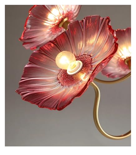 Lustre en verre rouge résolvez le manque de lumière du salon avec ce plafonnier floral