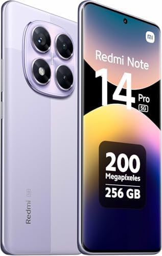 Xiaomi Redmi Note 14 Pro 5G + 4G LTE (for Tmobile Mint Tello & Global) (256GB + 8GB) NFC 6.67" 120Hz 200MP Pro AI Camera Model 24090RA29G Unlocked Dual Sim (Lavender Purple)