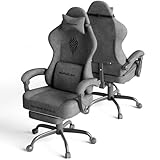 Huracan Silla de Gaming, Silla Gamer para largas sesiones de Juego y Trabajo (Gris Claro)