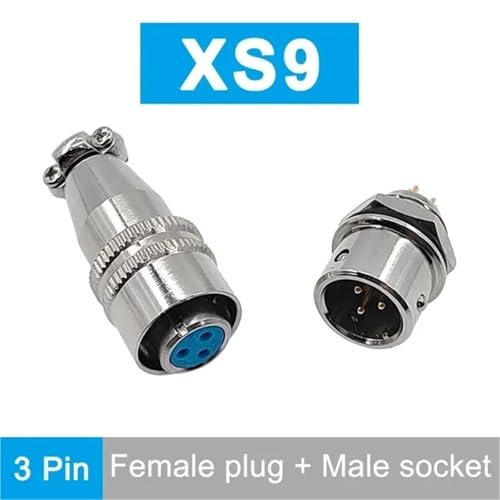 Conector rápido circular XS9-3P push-pull macho y hembra para electrónica, 5 unidades 2