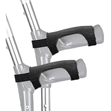 AJFHKJ-Crutches Pads,Forearm Crutches Pads,Fits Half-Cuff Crutches,Padding Crutches for Adults,Breathable & Machine Washable Crutch Covers Pads,Soft Crutches Pads Crutches Accessories,BlackSet of 2