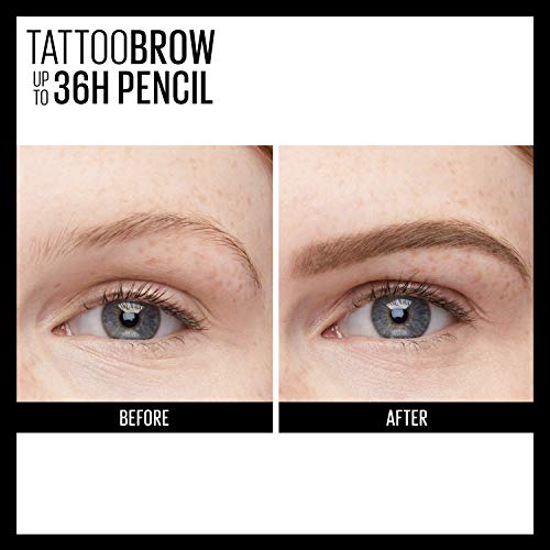 Maybelline New York Tattoostudio Waterproof Eyebrow Pencil, Sharpenable, Longwear, Long Lasting Eyebrow Pencil, Defined Brows, Pigment Brow Pencil, Light Blonde, 1 Count #TOP7