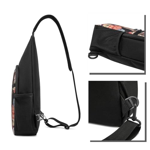 Sling Bag for Women Men Crossbody Shoulder Bag Yorkie Floral Chest Bag Small Sling Backpack Daypack Fanny Packs4