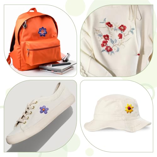JIYIN Lot de 74 modèles broderie solubles - Motif non tissé soluble - Autocollant - Papier de transfert pour point de croix, broderie sur tissu, exercices – vue 4