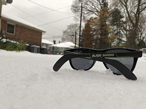 Blade Shades Sports Sunglasses, Original Hockey Stick 100% UV Protection Sunglasses for Men, Women, Kids (Yellow/Black, Yellow Mirror)