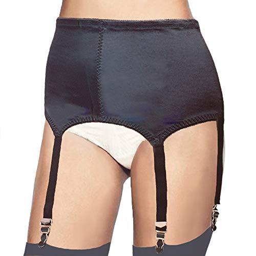 Rago Style 3184 - Six Strap Soft Shaping Garter Belt, Black, Nude, 34