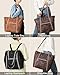 FADEON Large Laptop Tote Bag for Women Designer Leather Laptop Bag Fashion Travel Backpack Purse Shoulder Handbag Brown